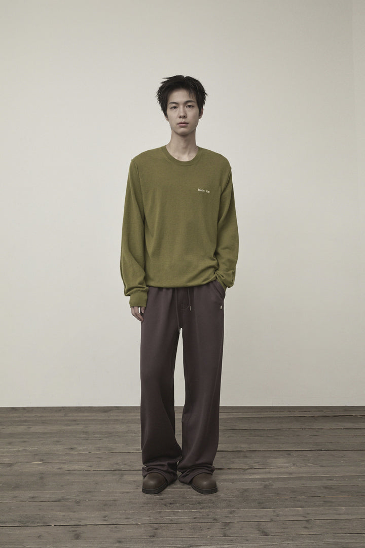 Matin Kim Cashmere Blended Round Knit — Olive