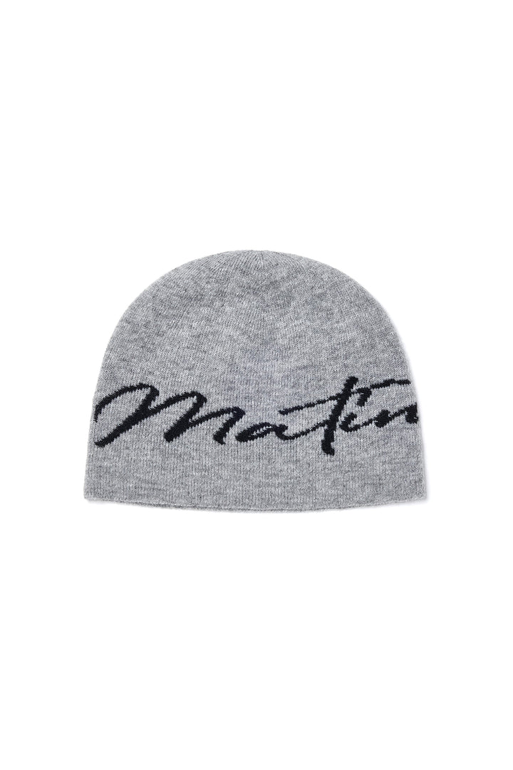 Matin Kim Logo Script Beanie — Gray