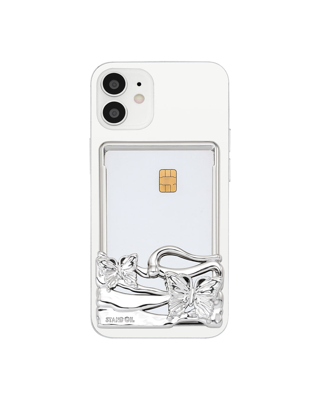 Stand Oil Fleeting Card Holder — MagSafe — Silver