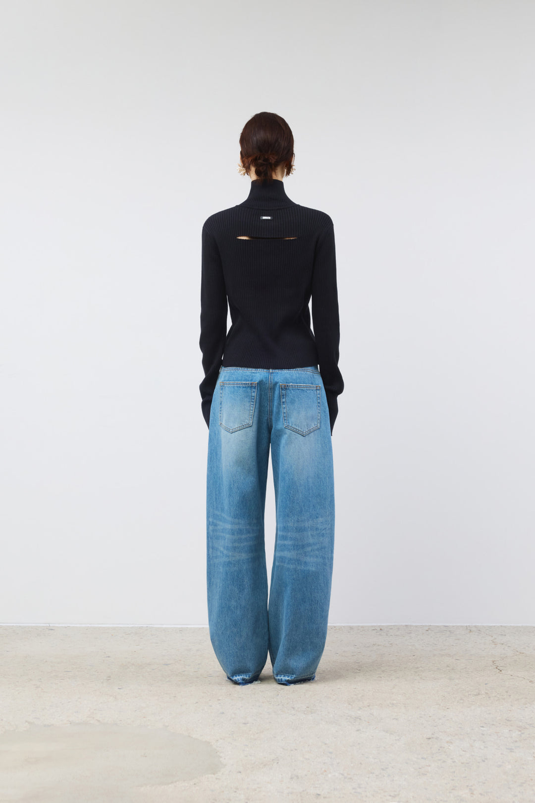 KIMMATIN Twisted Seam Denim Pants — Blue