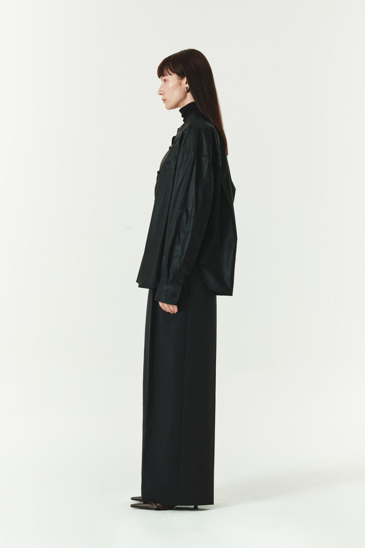 KIMMATIN Two Way Coating Shirt — Black