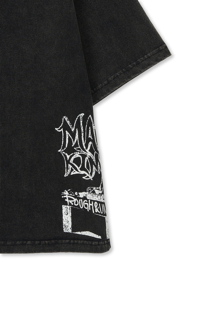 Matin Kim Vintage Graffiti Artwork Top — Black