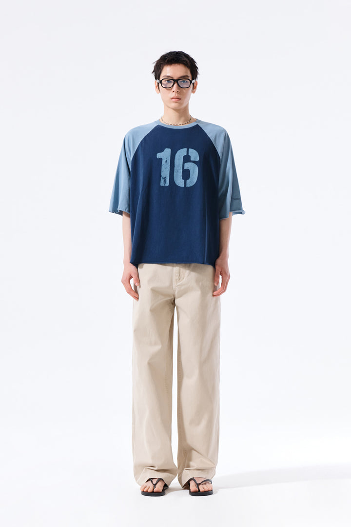 Matin Kim Side Tab Washed Cotton Pants — Beige