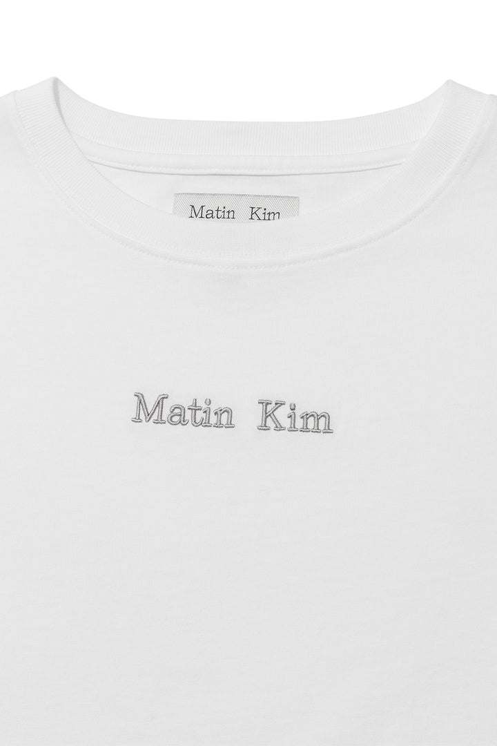 Matin Kim Embroidery Small Logo Oversize Top — White