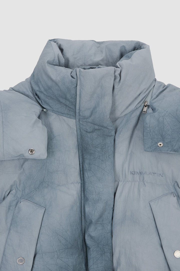 KIMMATIN Dying Effect Volume Puffer Down Jumper — Light Grey