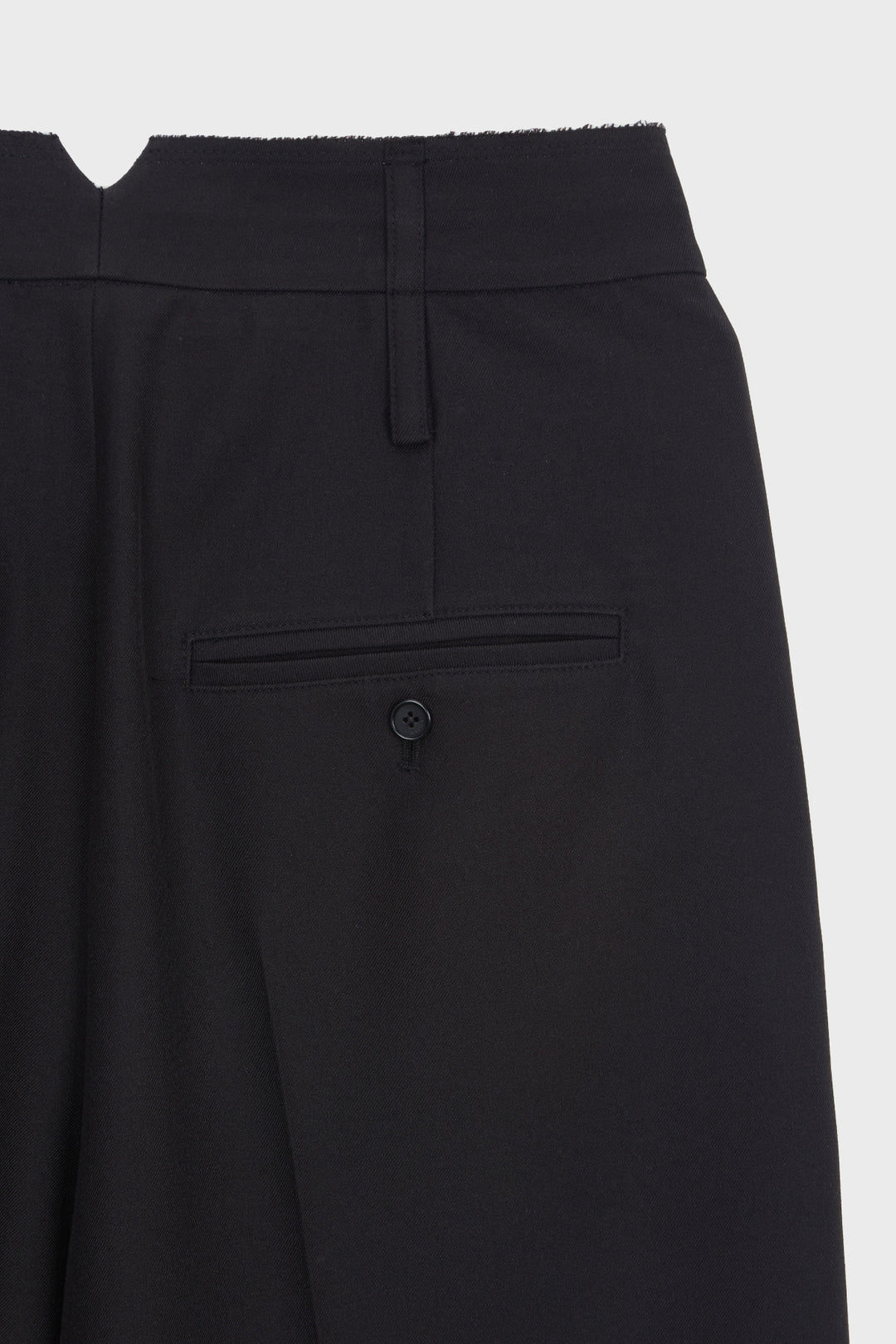 KIMMATIN Destressed Waist Pintuck Wide Pants — Black