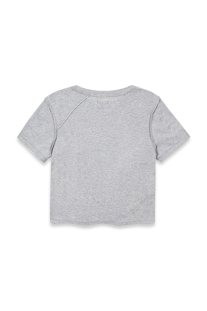 Matin Kim Diagonal Logo Reversible Crop Top — Gray
