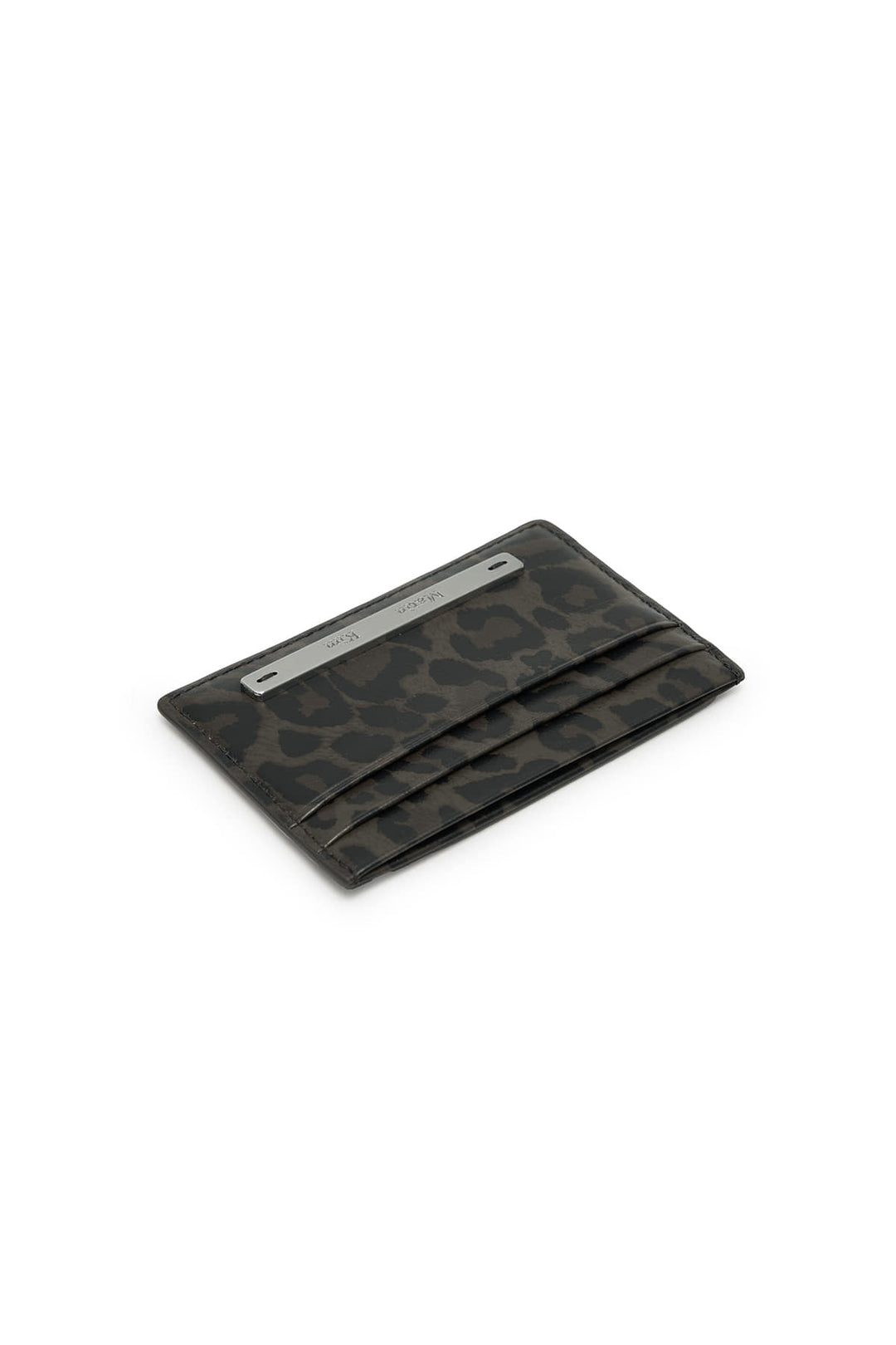 Matin Kim Leopard Vintage Card Wallet — Charcoal