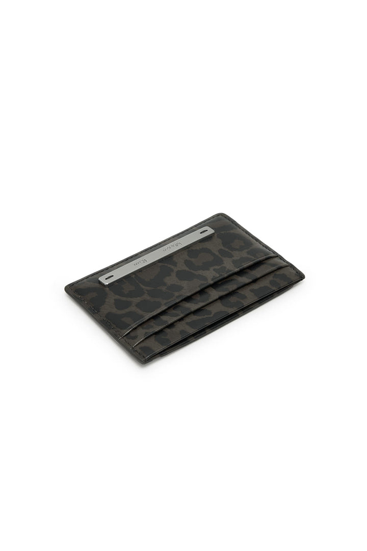 Matin Kim Leopard Vintage Card Wallet — Charcoal