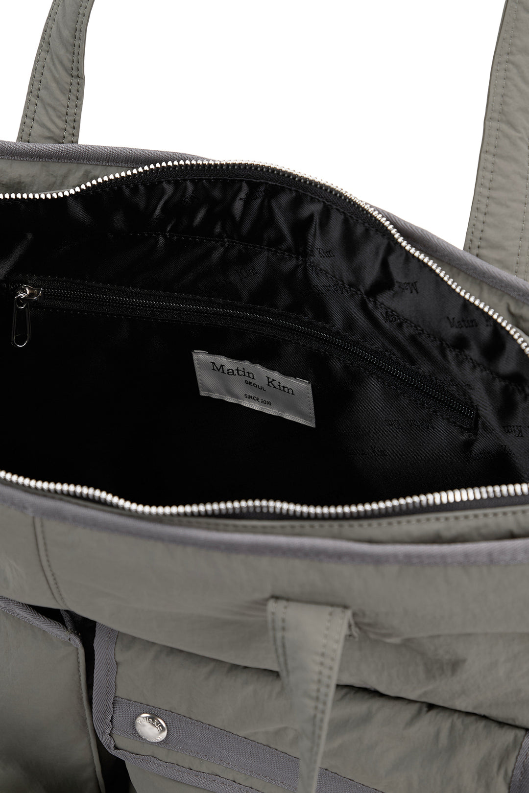 Matin Kim Pocket Utility Nylon Shoulder Bag — Khaki