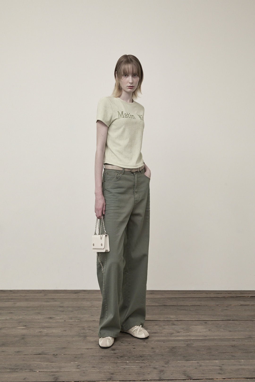 Matin Kim Color Point Washed Denim — Khaki