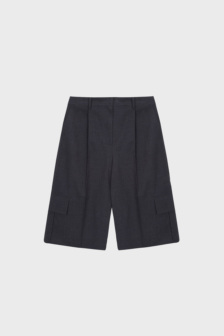 KIMMATIN Cargo Detail Bermuda Shorts — Charcoal