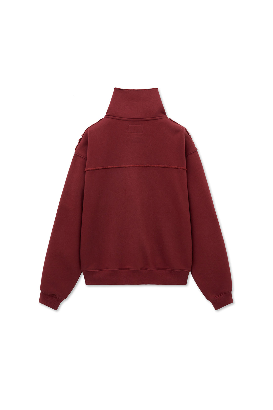 Matin Kim Cut Out Half Zip Sweatshirt — Burgundy
