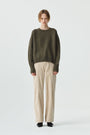 KIMMATIN Slim Boots Cut Corduroy Pants — Cream