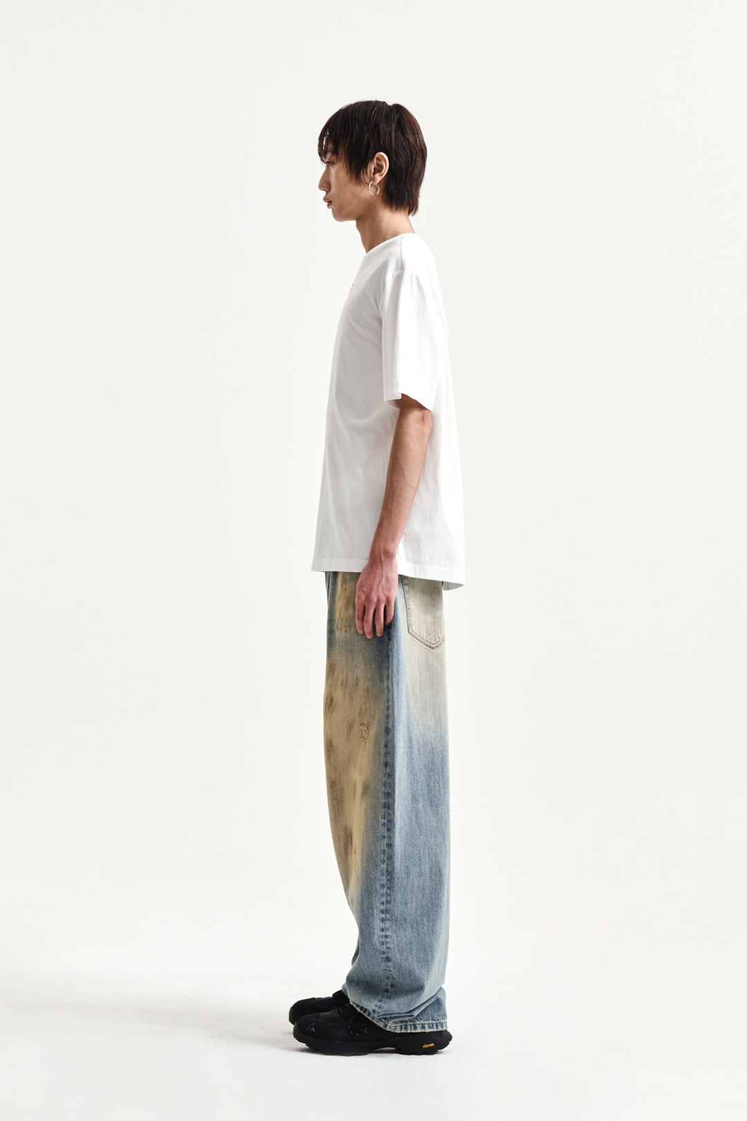 Matin Kim Label Point Lettering Top — White