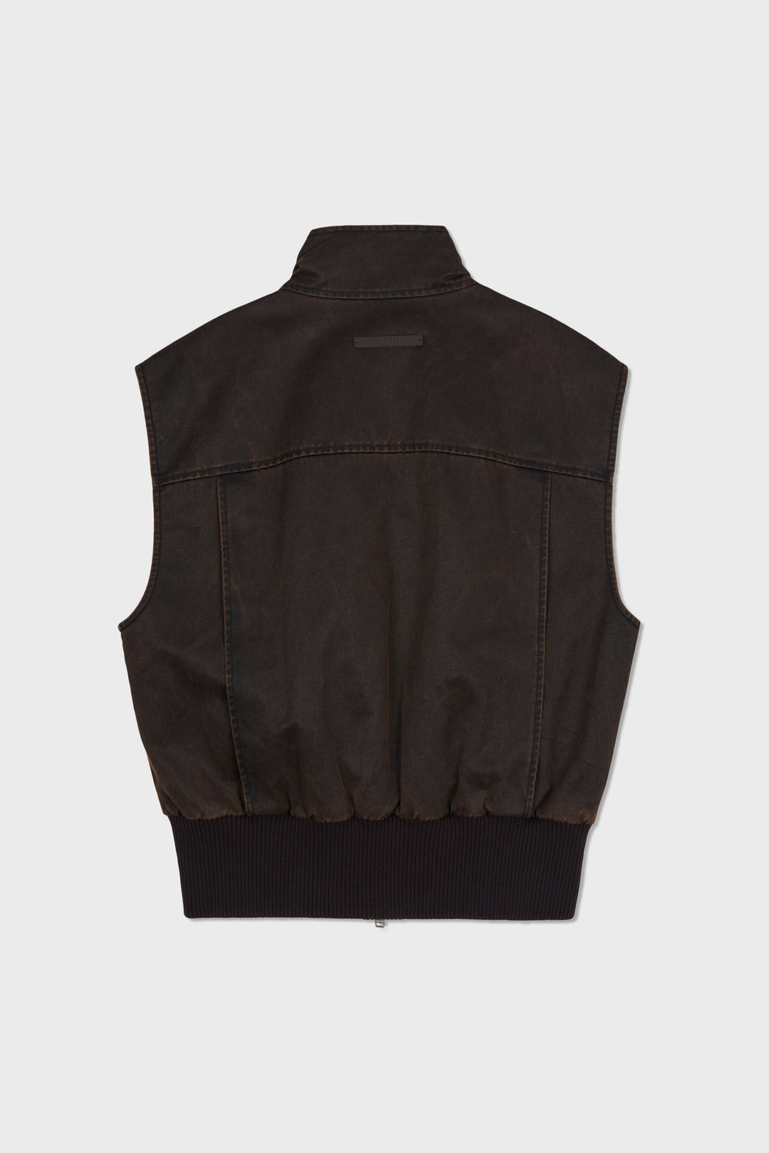 KIMMATIN Washed Blouson Vest — Brown