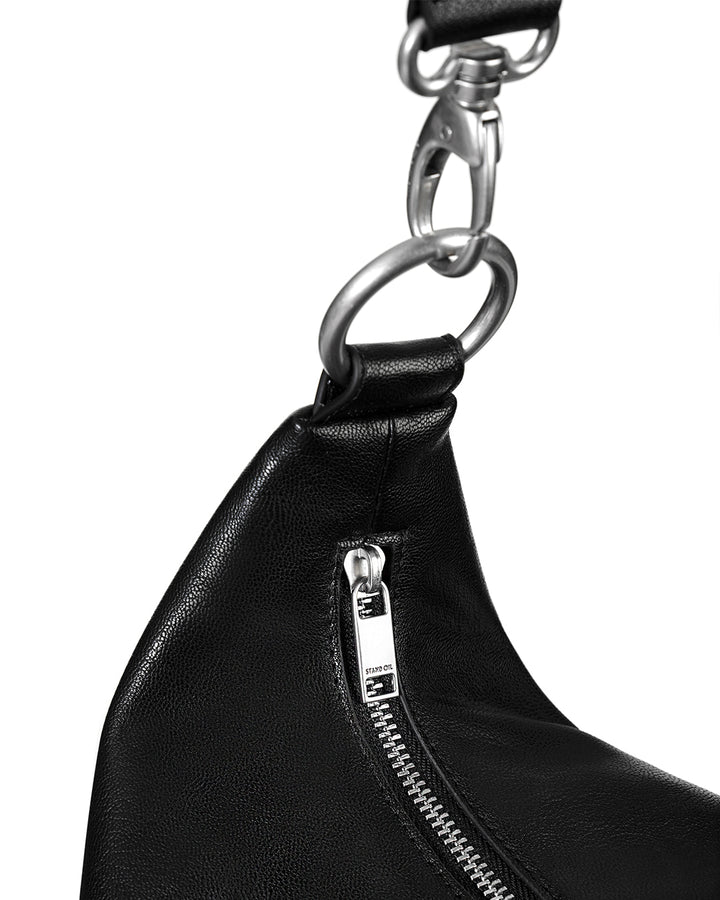 Stand Oil Mauve Hobo Shoulder Bag — Black