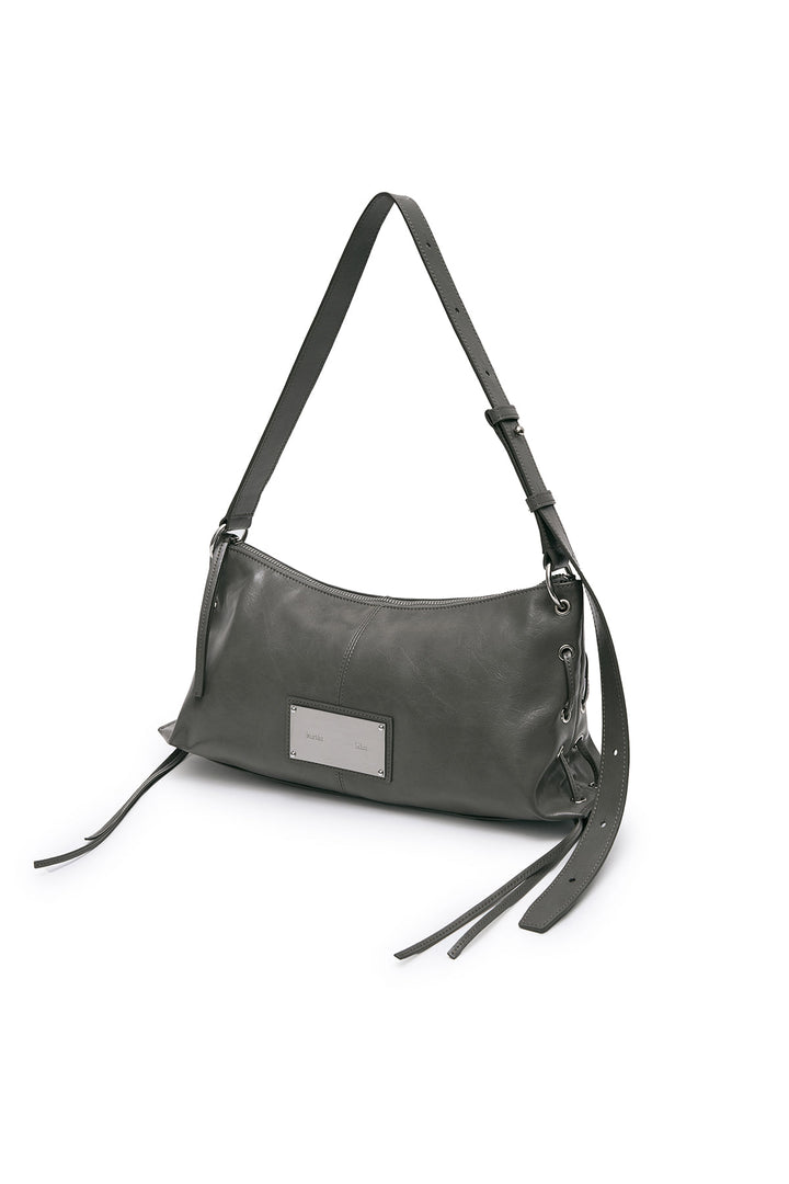 Matin Kim Eyelet Shirring Shoulder Bag — Gray