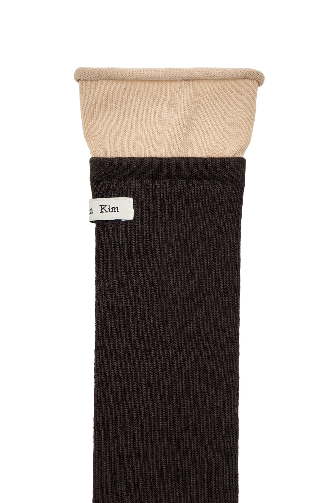 Matin Kim Two Tone Layered Socks — Brown