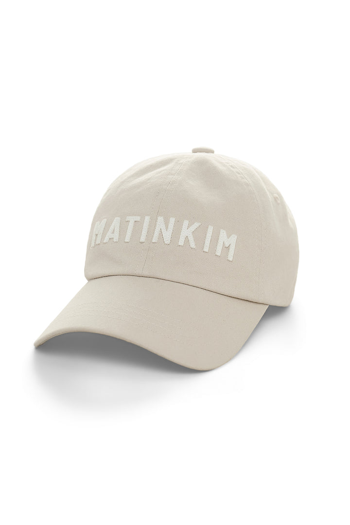 Matin Kim Applique Felt Logo Ball Cap — Light Grey