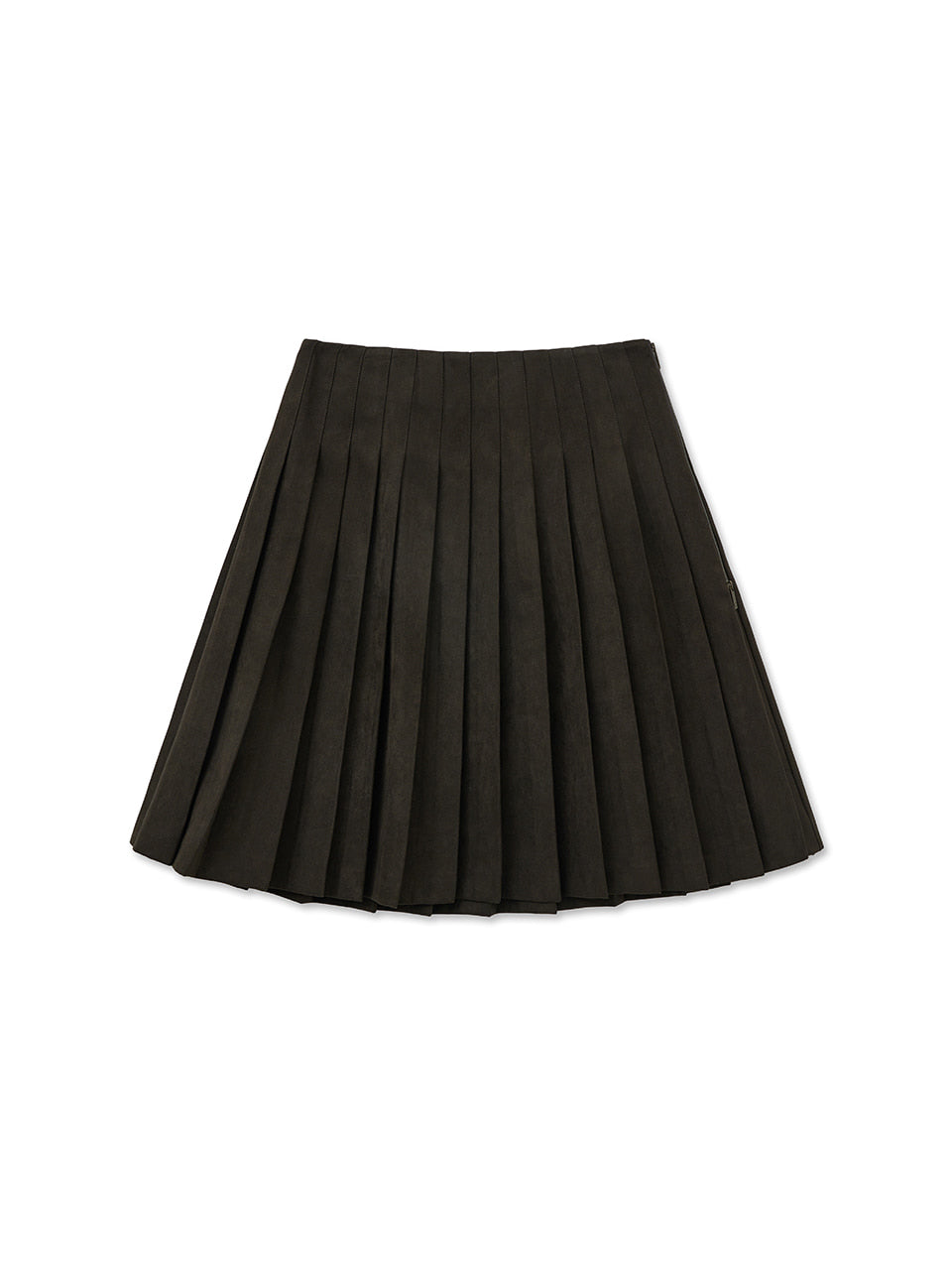 Matin Kim Side Zipper Pleats Midi Skirt — Beige