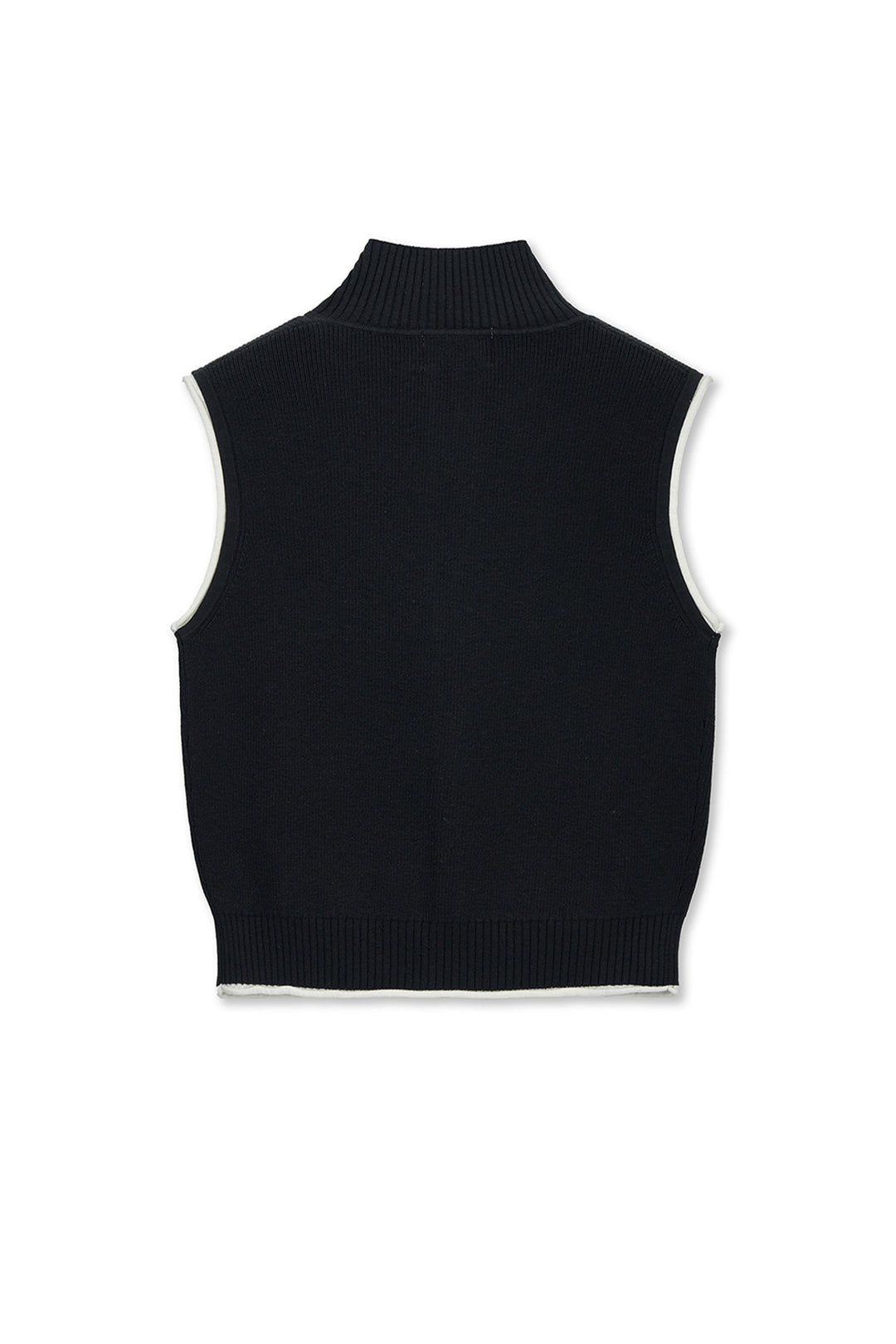 Matin Kim Spell Point Knit Zip Up Vest — Black
