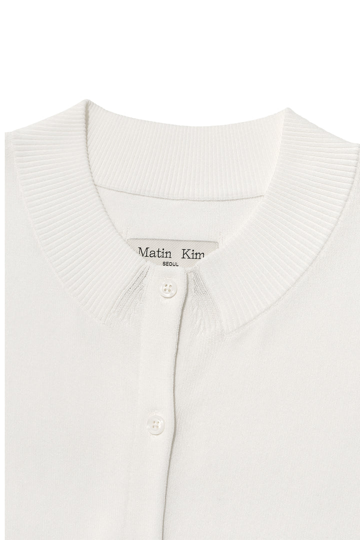 Matin Kim Pocket Point Half Cardigan — Ivory