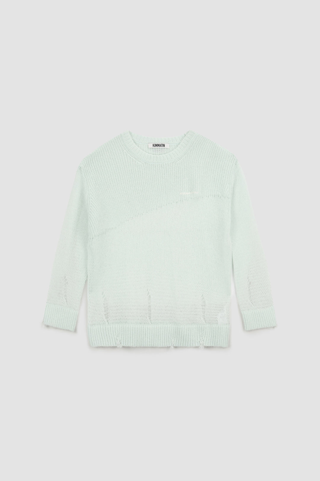 KIMMATIN Damage Detail Logo Pullover — Mint