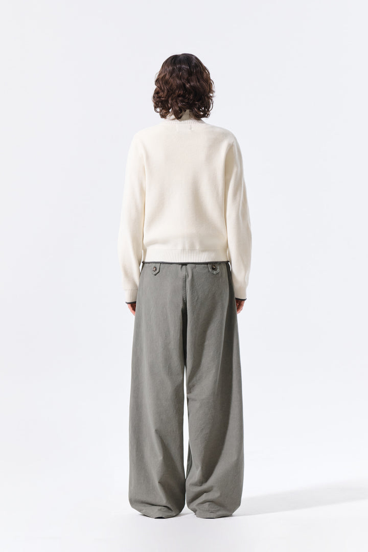 Matin Kim Applique Felt Logo Top — Cream