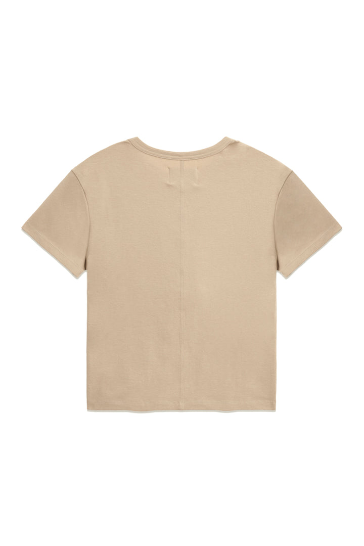 Matin Kim Mini Label Shirring Top — Beige