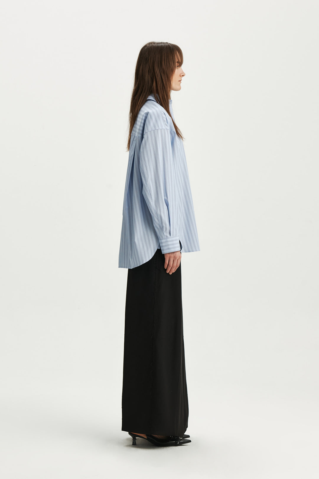 KIMMATIN Two Way Silhouette Shirt — Blue