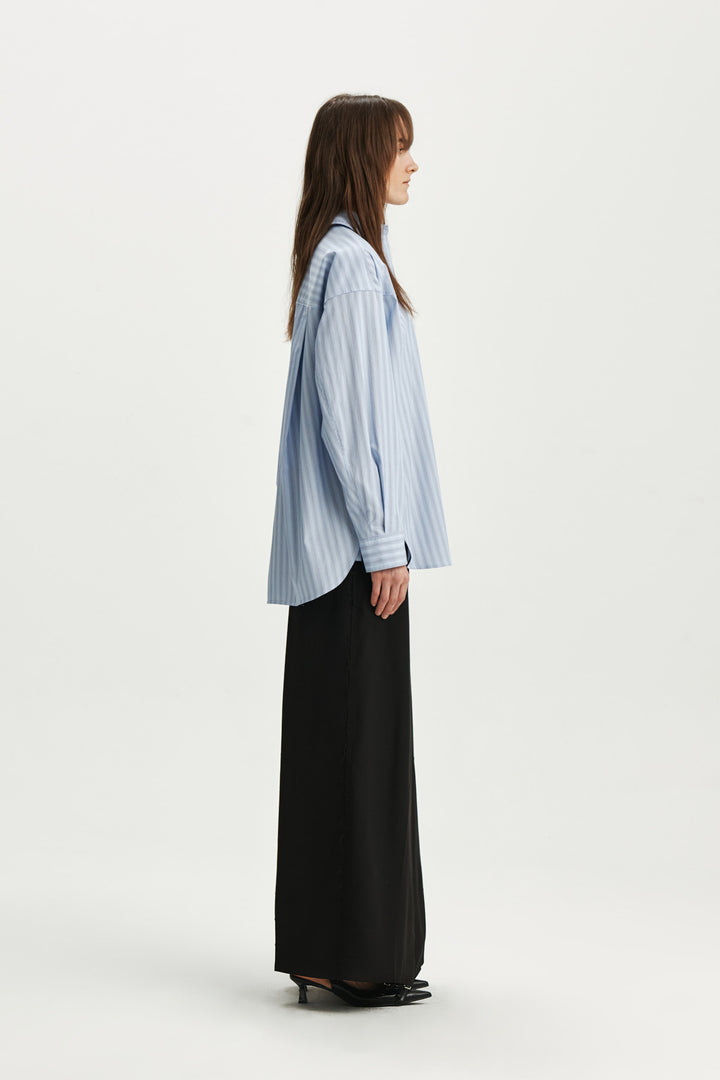 KIMMATIN Two Way Silhouette Shirt — Blue