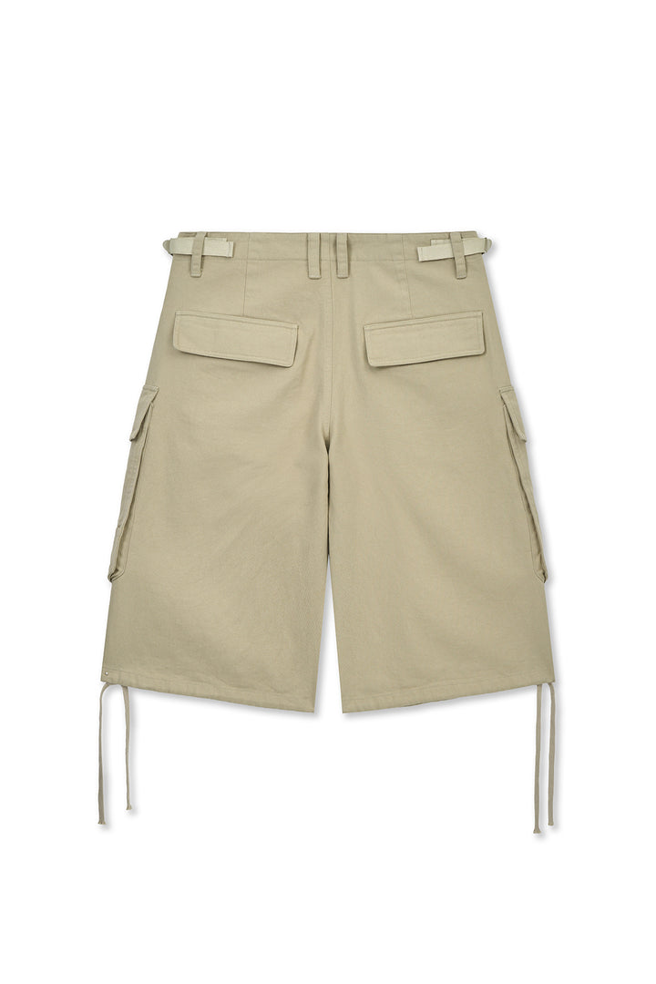 Matin Kim Utility Cargo Bermuda Shorts — Beige