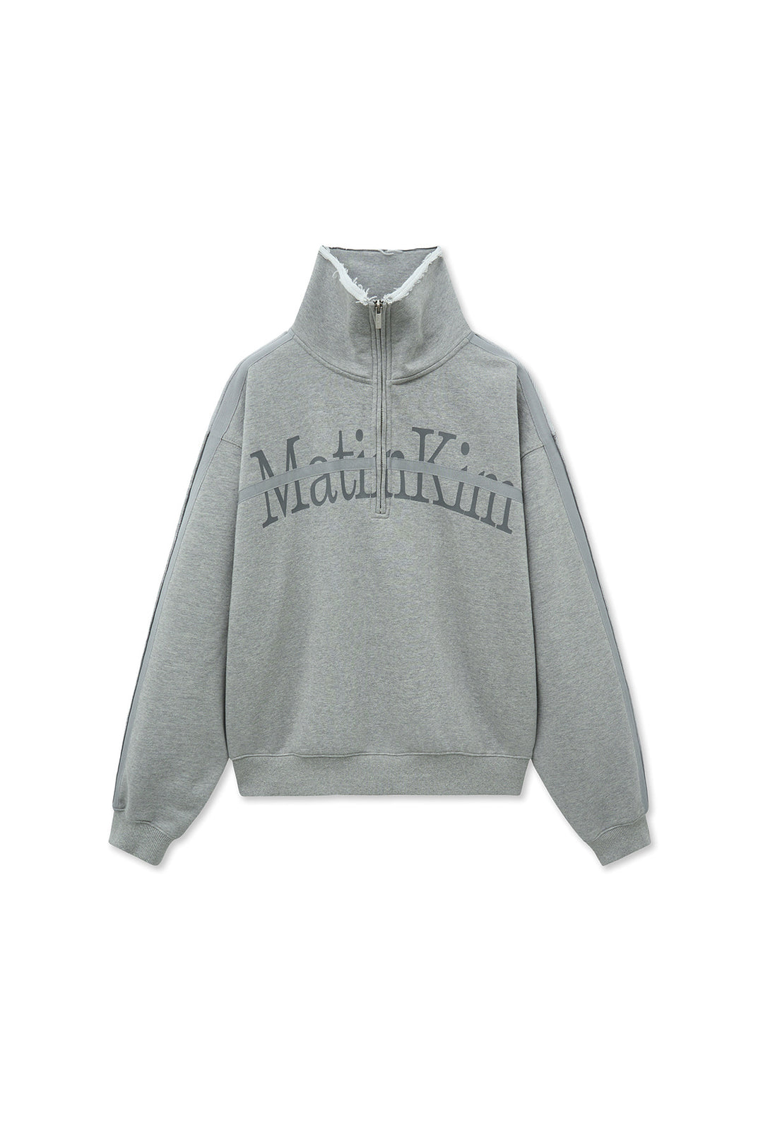 Matin Kim Cut Out Half Zip Sweatshirt — Gray