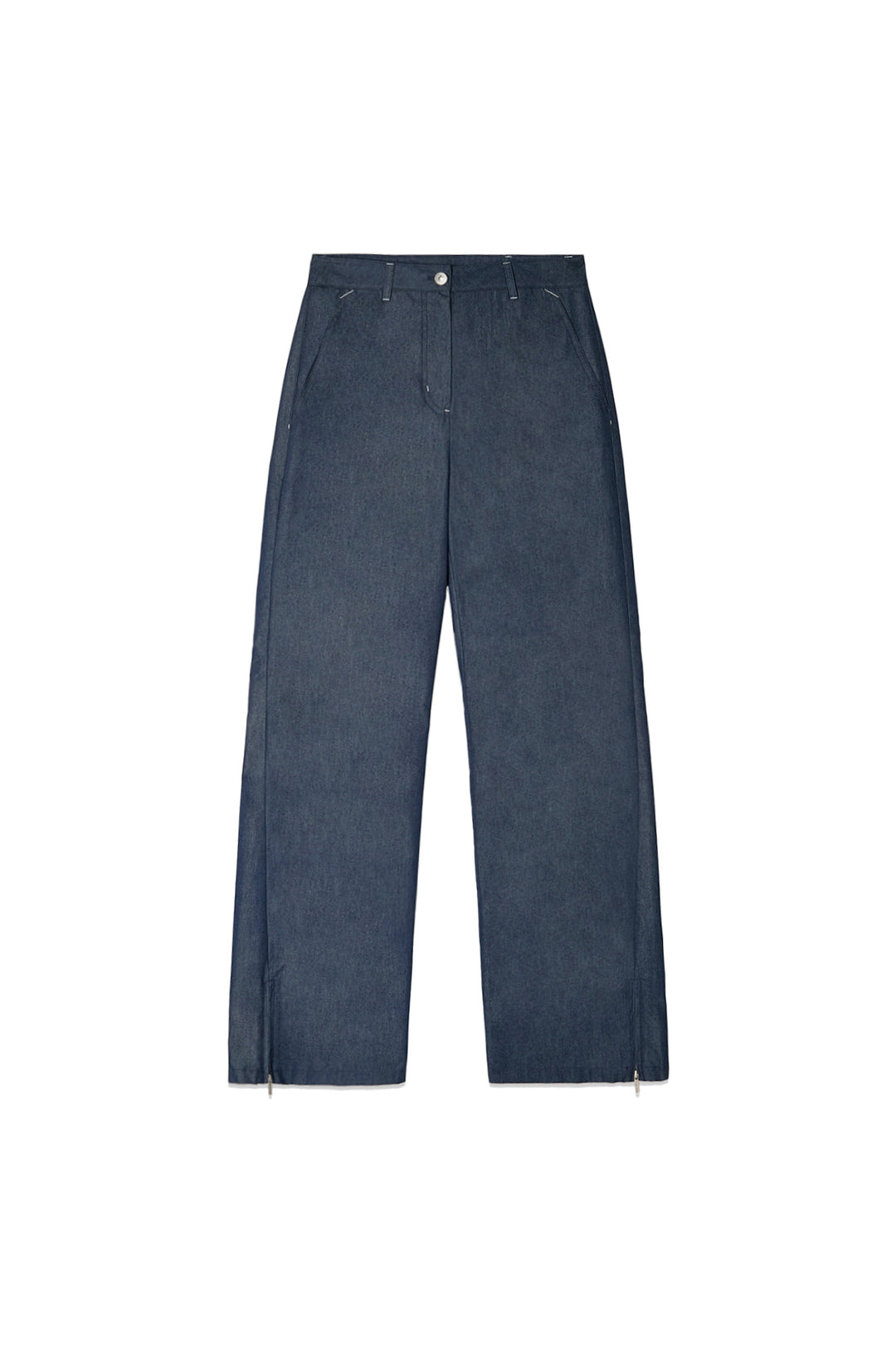 Matin Kim Back Tuck Detail Denim Pants — Navy blue