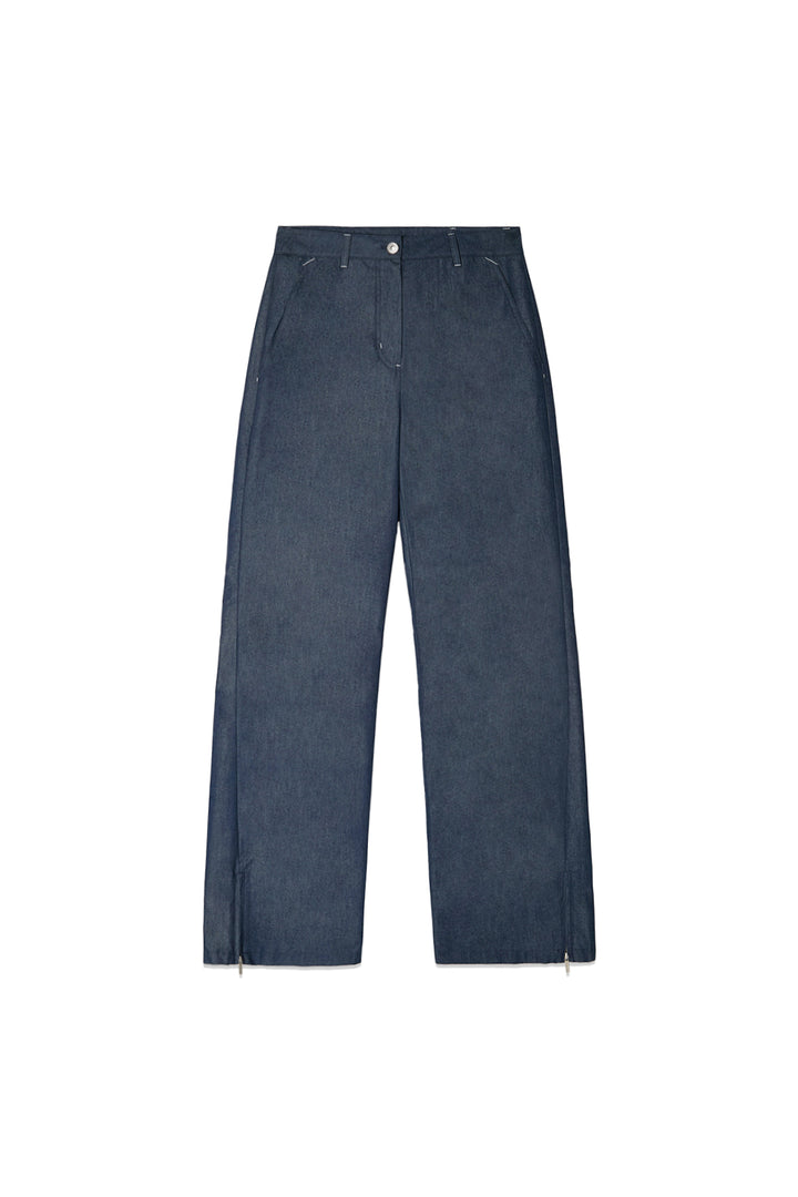 Matin Kim Back Tuck Detail Denim Pants — Navy blue