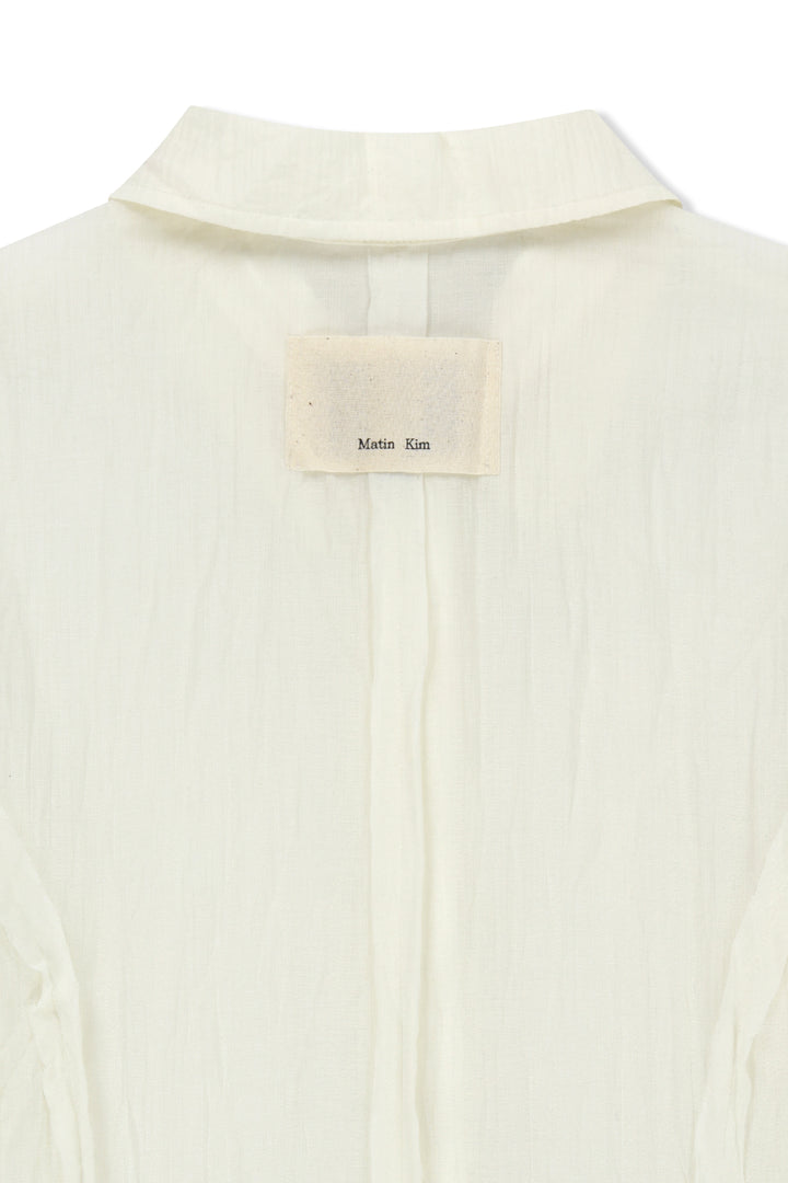 Matin Kim Raw Edge Crinkle Blouse — Cream