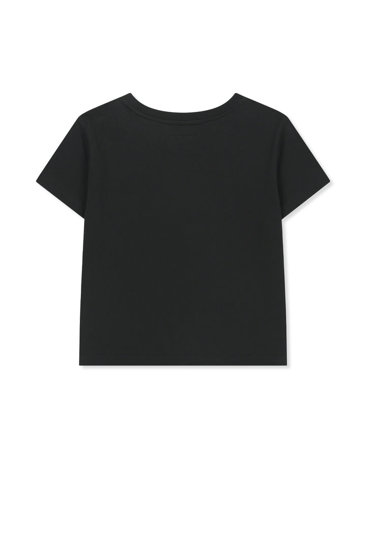 Matin Kim Arch Logo Crop Top — Black