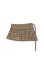 Matin Kim Check Layered Skirt — Orange