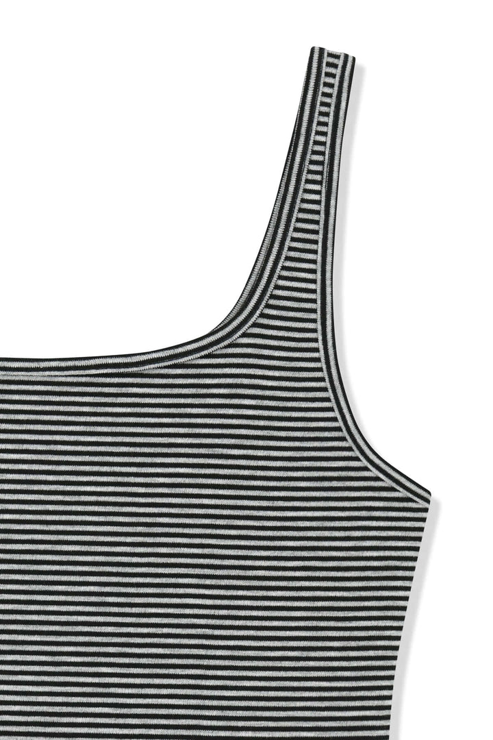 Matin Kim Square Neck Cropped Tank — Black