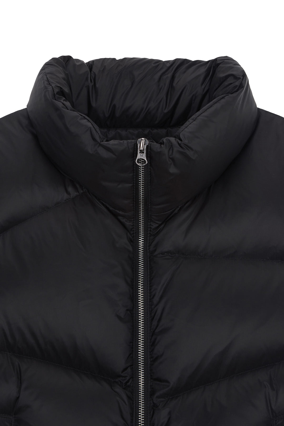 Matin Kim Unbalance Quilted Down Vest — Black
