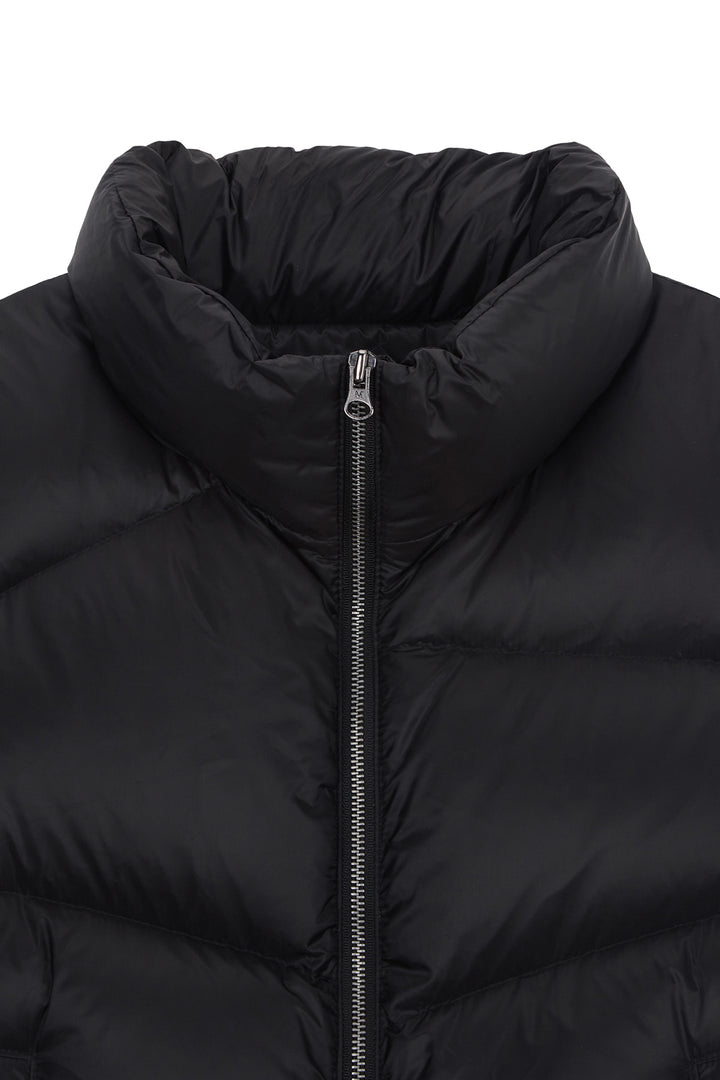 Matin Kim Unbalance Quilted Down Vest — Black