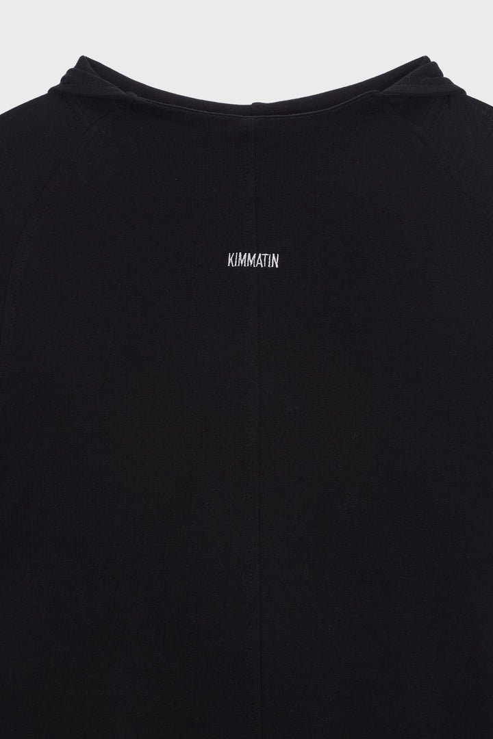KIMMATIN Slim Hoody Jersey Top — Black