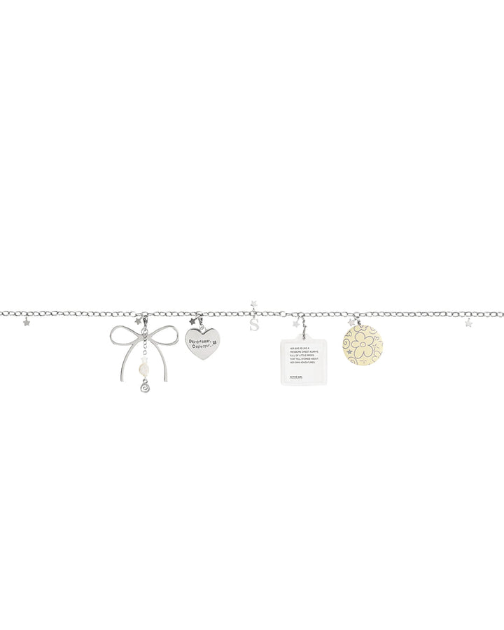Stand Oil Multi-Charm Chain Keyring — Silver