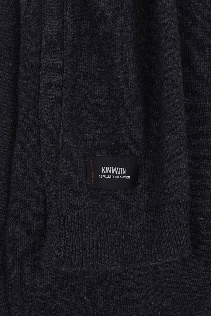 KIMMATIN Muffler Cardigan — Charcoal