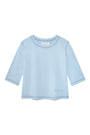 Matin Kim Three Quarter Logo Slim Top — Light Blue