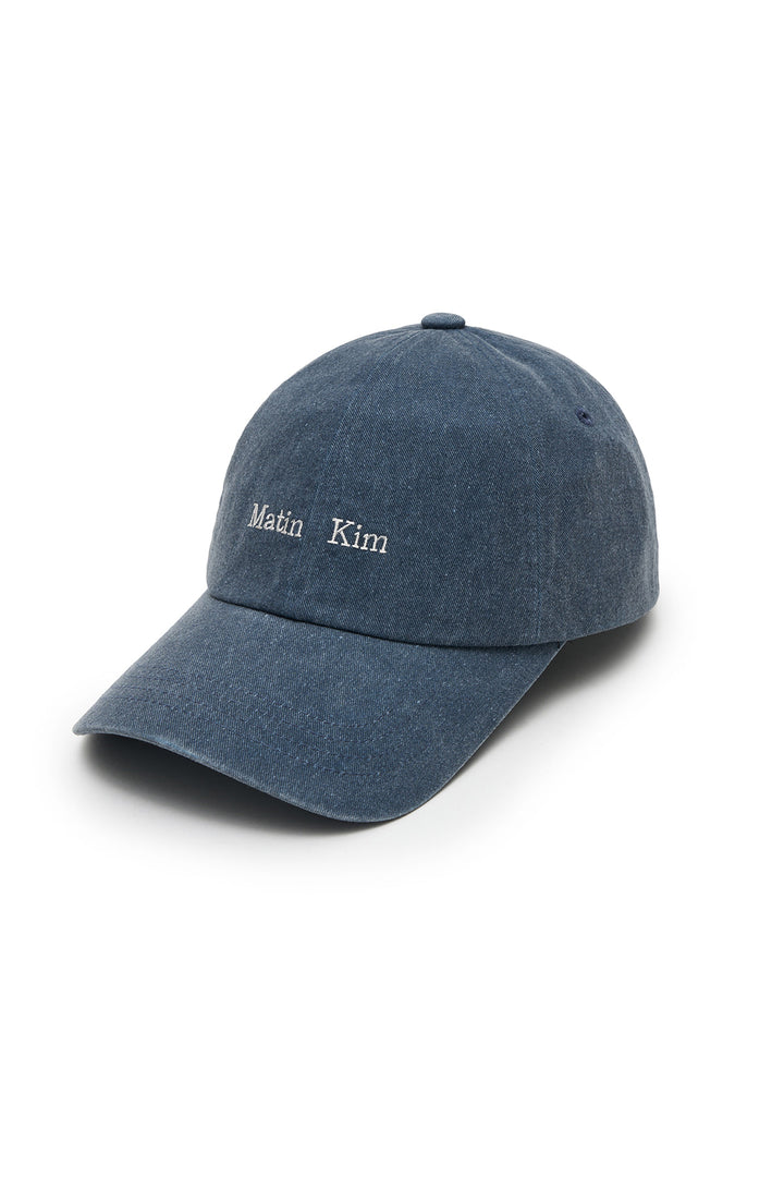 Matin Kim Mini Classic Logo Ball Cap Smoke — Blue