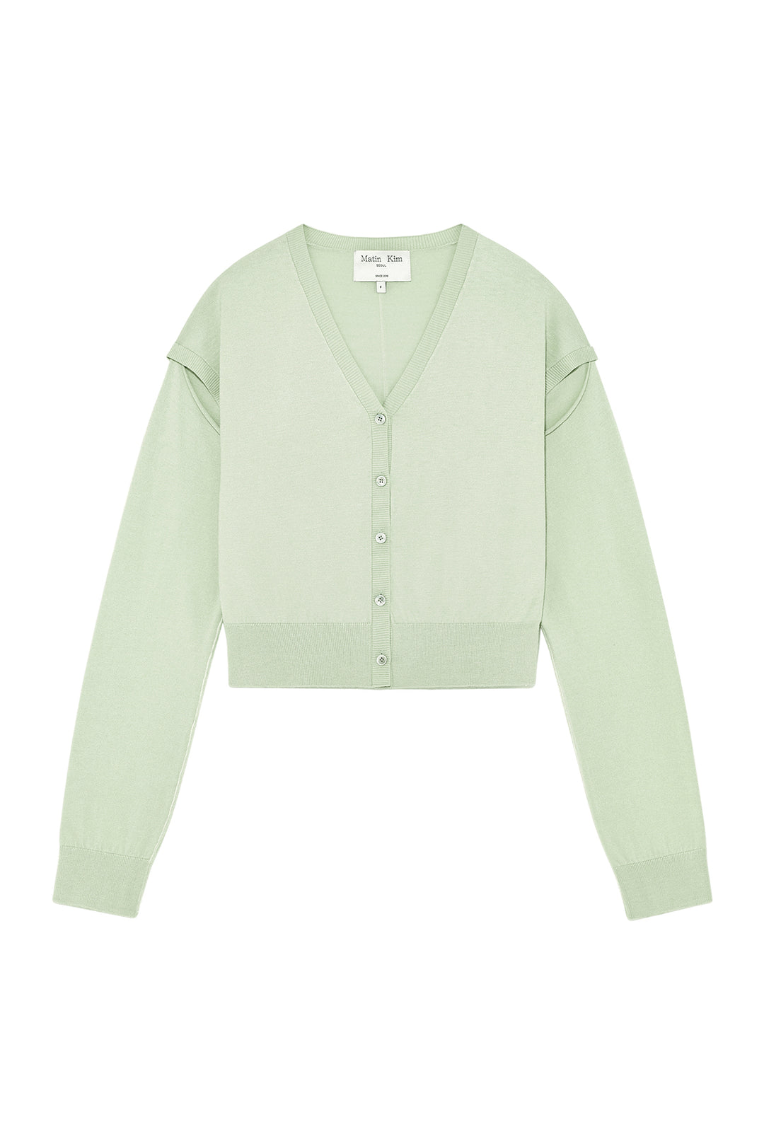 Matin Kim Slit Detail Button Cardigan — Mint