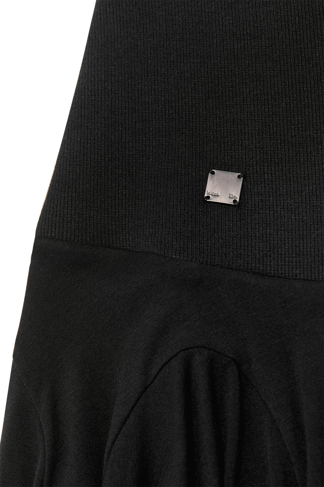 Matin Kim Unbalance Flare Folding Skirt — Black
