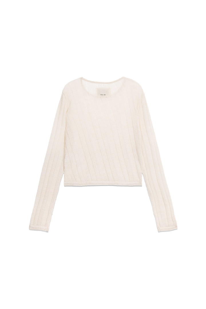 Matin Kim Diagonal Texture Knit Top — Beige